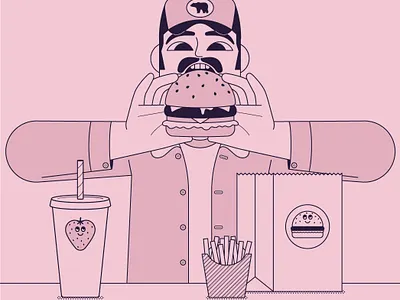 Burger! character design food and drink graphic design illustration