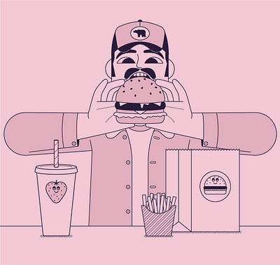 Burger! character design food and drink graphic design illustration