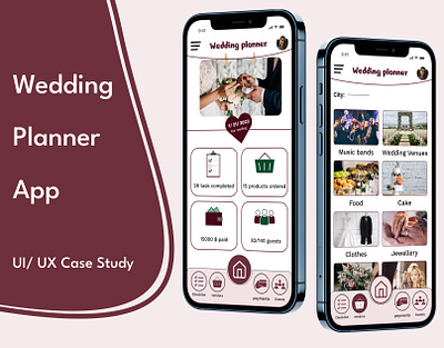 Wedding Planner Case Study app design application design case study figma design ui ui design uiux uiux design user interface ux ux design wedding planner