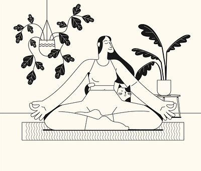 Yoga character design graphic design illustration