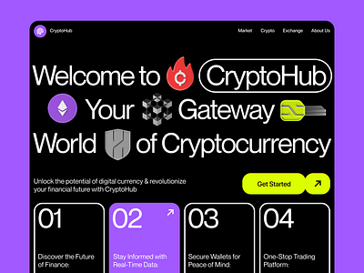 CryptoHub 3d assets 3d icons bitcoin blockchain crypto cryptocurrency ethereum graphic design nft social media ui web webdesign