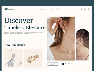 Jewellery Landing Page Design design figma jewellery webpage jewellery website jewellerypandingpage landingpage uidesign uiux webpage design website design