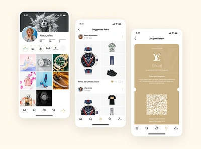 Luxury Closet App app ui fashion luxury mobile shopping ui design ux design