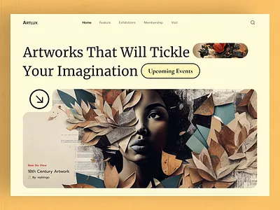 ARTLUX || Hero Exploration 2023 art artist artwork design event freelance header hero landing page landingpage remote uiux ux web design website