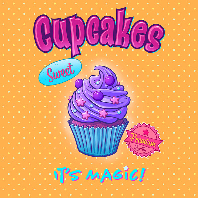 Cupcake Poster Variants cartoon illustration cupcake digital art food illustration illustration