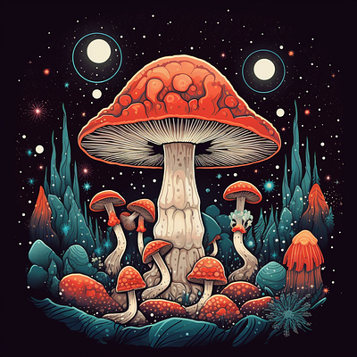 Psychedelic Mushroom illustration