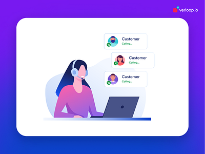 Customer Support Illustration bright call customer design graphic design illustration minimal modern support vector voice
