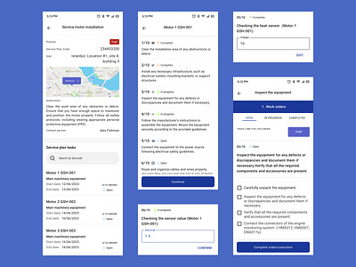 "Field" app (Service module of ERP product) app design field mobile app product task execution