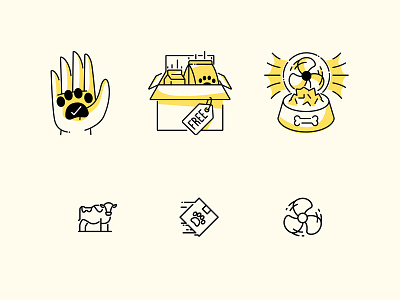 Sundays – Iconography chien consistent dashboard design dog food icon icons illustration line minimal paw pet premium sundays tooltips ui ux vector