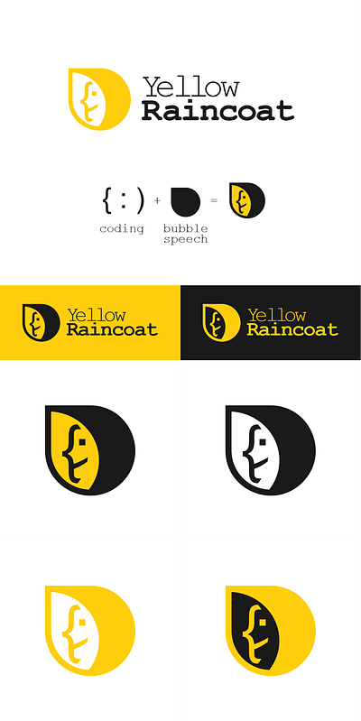 Yellow Raincoat - A Logo concept for a web developer branding vector