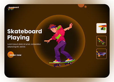 Skating design - Landing page Exploration branding graphic design landingpage typography ui ux