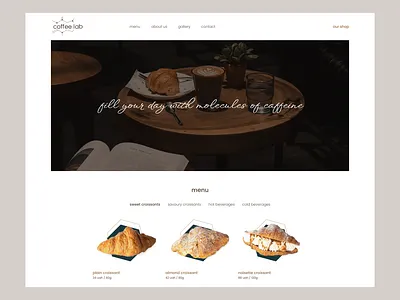 Landing page “Coffee Lab” branding coffe coffeeshop coffelabs croissants design graphic design landing landing page minimalistic ui ui design ux ux design web design