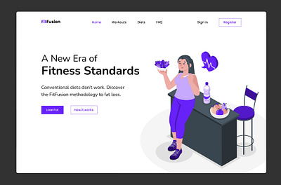 Hero Section - Fitness design hero hero section learning ui ux web