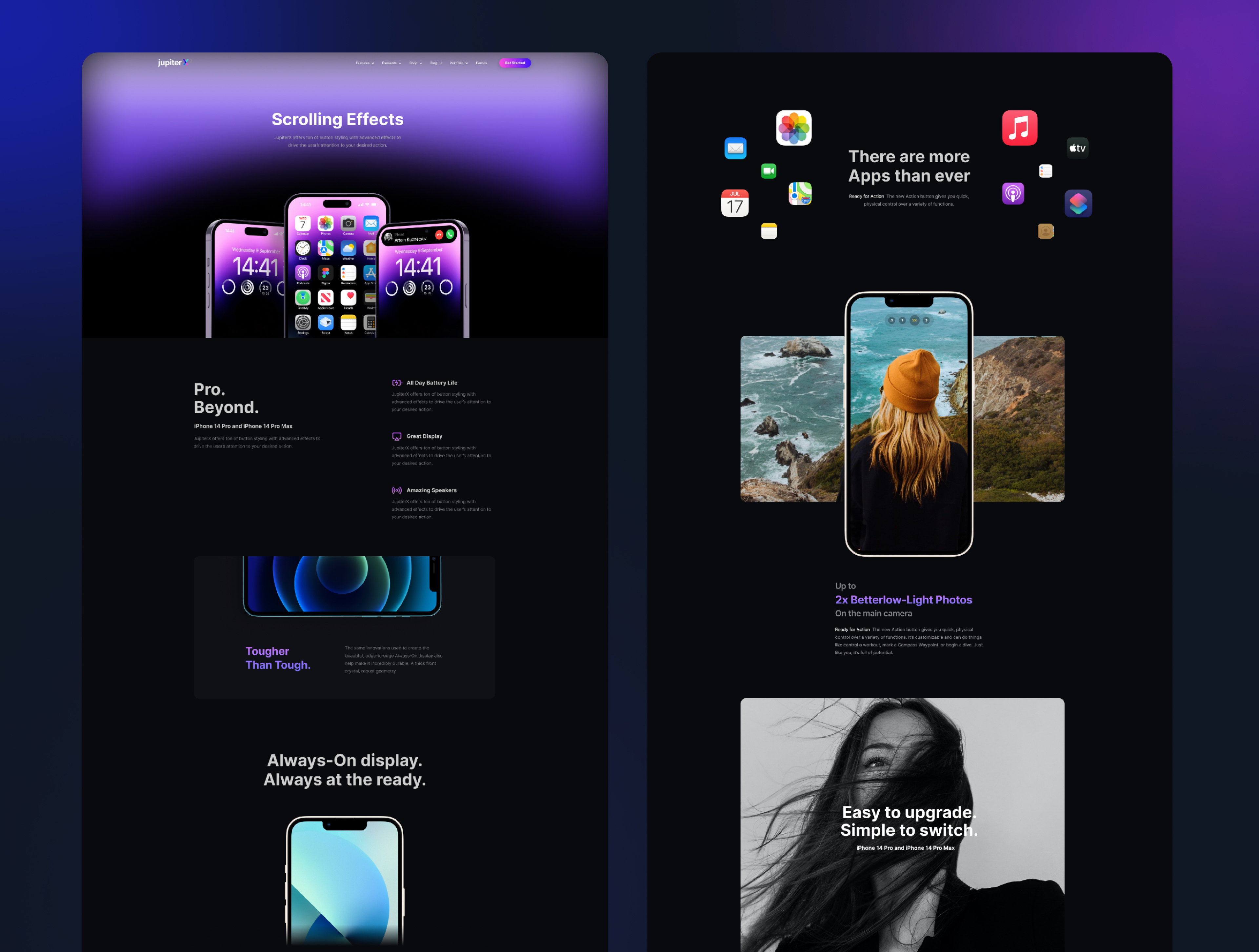 Product Landing OnePage graphic design slider ui ux web design website