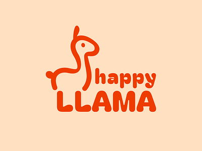 Happy llama alpaca animal brand branding children design elegant funny illustration kids llama logo logotype mark minimalism minimalistic modern sign store wild