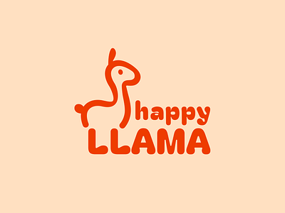 Happy llama alpaca animal brand branding children design elegant funny illustration kids llama logo logotype mark minimalism minimalistic modern sign store wild