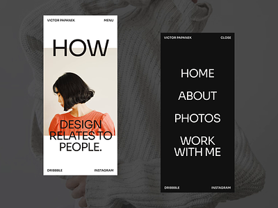 How design relates to people! artist clean creative design editorial iphone layout magazine minimal mobile mobile first mobile menu photo photography portfolio responsive simple typography web white space
