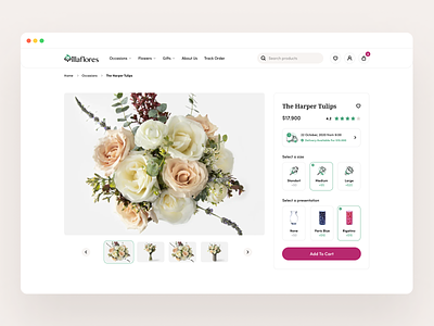 Villaflores | Product page categories delivery ecommerce flowers shop minimal clean web design product page responsive design ui ux user experience user interface website design