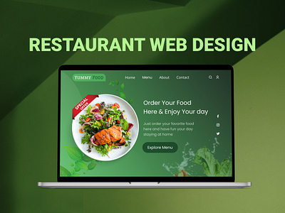 Restaurant Web Design app branding design graphic design illustration logo typography ui ux vector