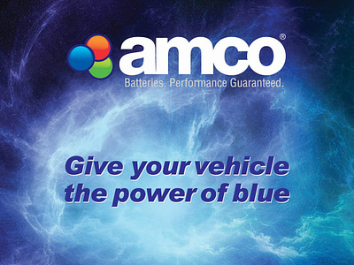 AMCO Batteries branding graphic design