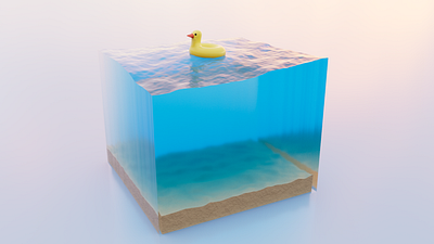 Cute 3d duck in sea cube 3d 3d character 3danimation animation arnold cinema4d cute duck kawaii motion graphics sea water