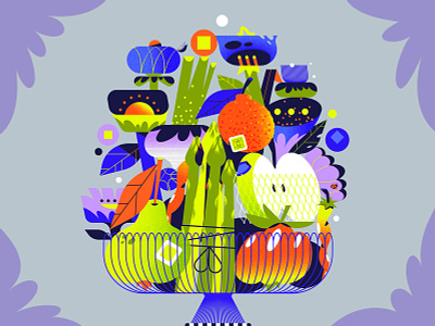 Summer is around the corner! 🕺🏻🕺🏻🕺🏻 apple asparagus chili colorful flowers fruit bowl fruits fruitsandveggies geometric geometry illustration minimal orange pear plants radish summer tomato vegetables vitamins