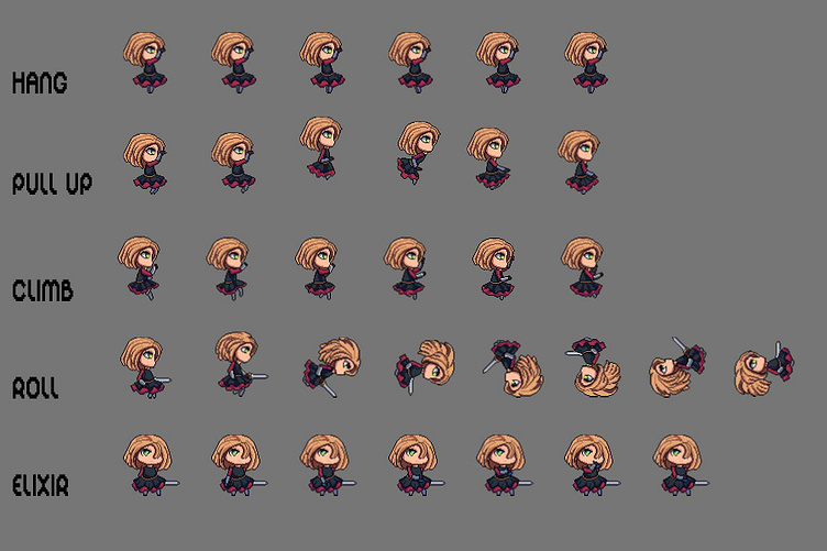 Fantasy Chibi Female Sprite Sheets Pixel Art by 2D Game Assets on Dribbble