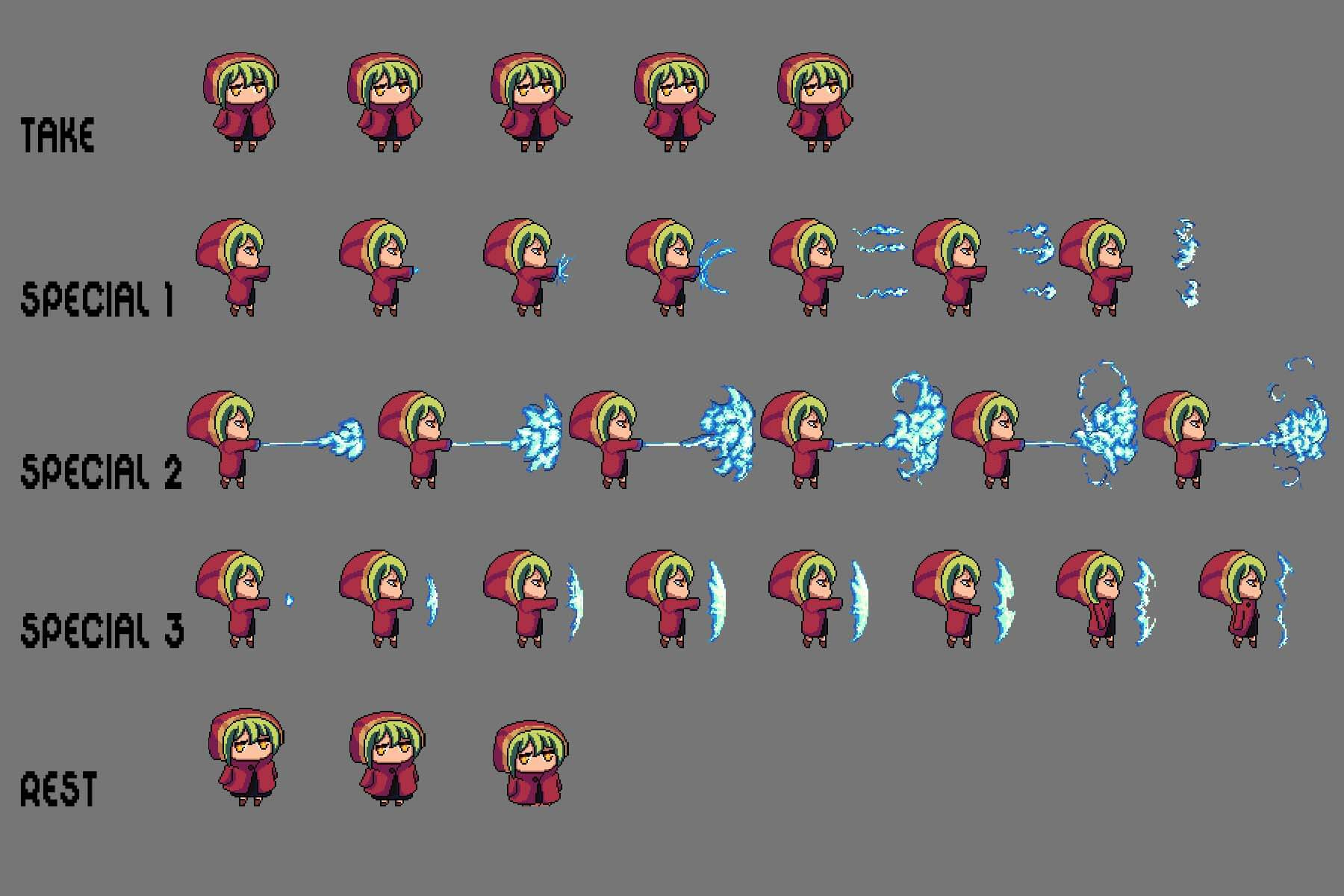 Fantasy Chibi Female Sprite Sheets Pixel Art by 2D Game Assets on Dribbble