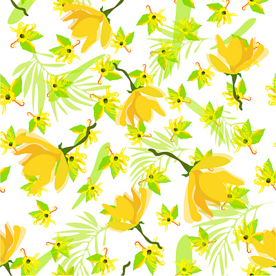 Pattern seamless flower pattern seamless summer vanilla yellow