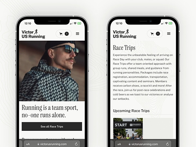 Victor US Running - Website brand branding dekstop ecommerce minimalism mobile running shop store website