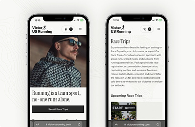 Victor US Running - Website brand branding dekstop ecommerce minimalism mobile running shop store website