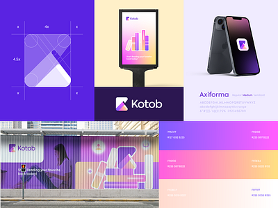 Kotob Full brand identity books branding case study color pallet design full brand full branding identity illustration logo concept logo design logo designer logo grid logo mark logodesign modern logo