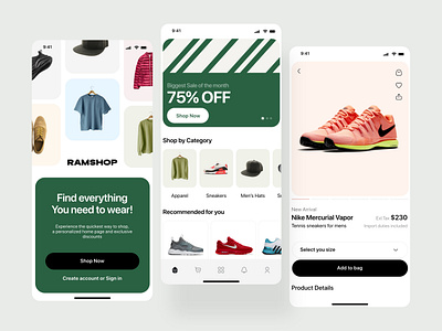RAMPSHOP Shopping app design app apparel application buy cart clothing fashion mens minimal mobile purchase sell shoes shop shopping shopping app sneakers ui ux womens