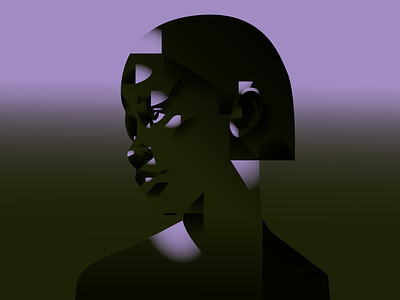 Afterdark abstract composition dark design gadient map girl illustration girl portait gradient illustration laconic lines minimal portrait portrait illustration poster vector vector illustration woman woman illustration woman portrait