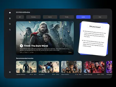 Movie Websote best dribbble shot branding creative design design designinspiration fantasy graphic design illustration modern design movie moviewebsite novuslogics trendy uidesign uiux userinterface webdesign