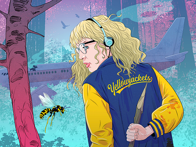 Dominic Bugatto - Yellowjackets art christinaricci clipstudiopaint digitalillustration editorial illustration howfarwouldyougo illustration illustrationzone posterart showtime tvseries yellowjackets