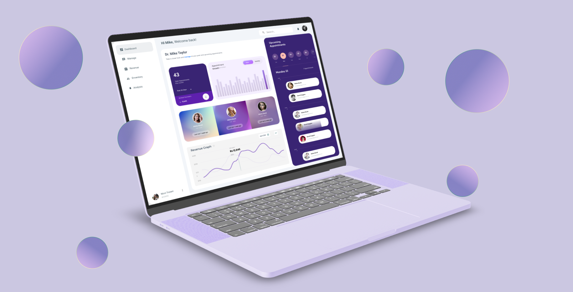 Managing Dashboard for Doctors/Hospitals by Vozz Designs appointment booking dashboard dashboard doctors panel modern dashboard