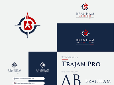 Branham Advisors Brand Identity a b logo b a lettermarks logo brand identity compass logo design north star typography visual identity