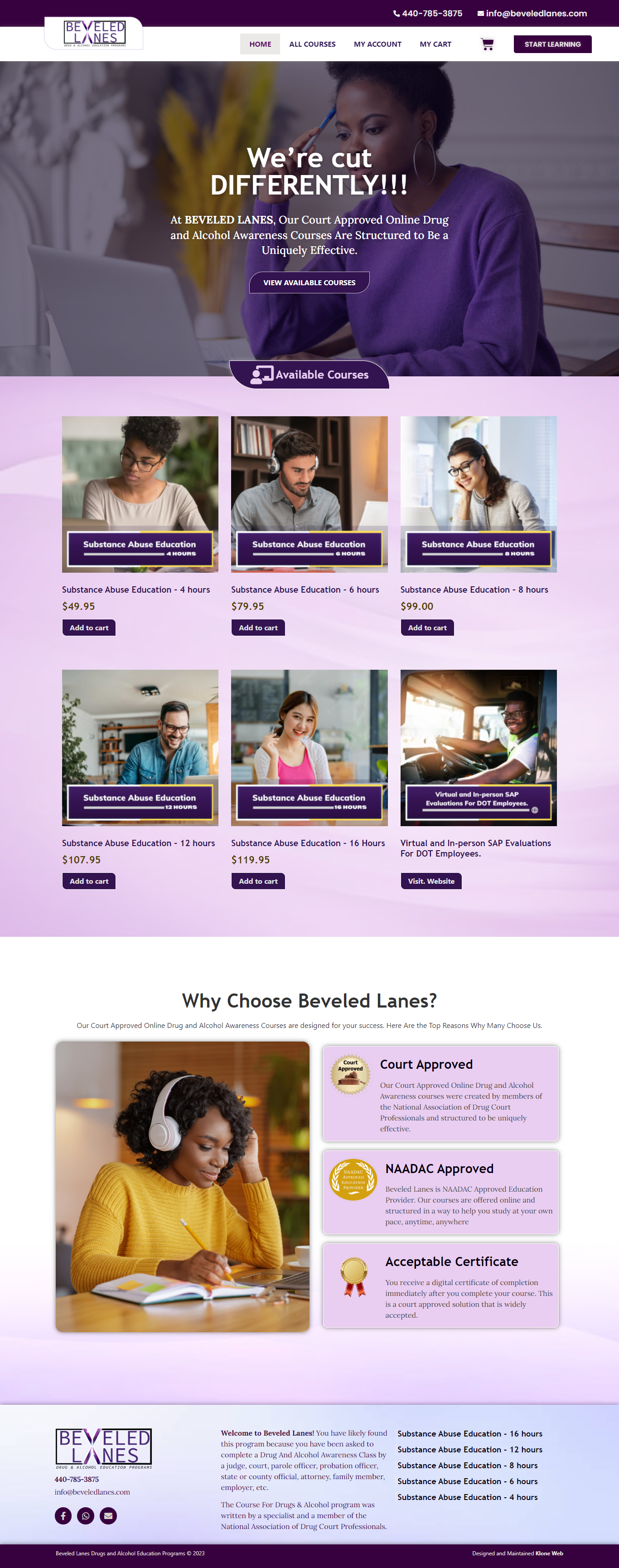 LMS - Online Drug and Alcohol Awareness Courses design education elementor lms portal responsive website ui web design wordpress