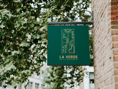LA VERDE Cafe & Restaurant brandidentity branding cafe design graphic design illustrator logo photoshop restaurant