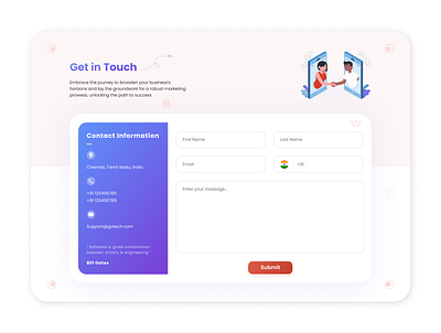 Get In Touch (website section) design illustration ui web