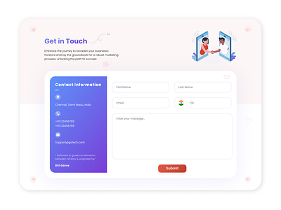 Get In Touch (website section) design illustration ui web