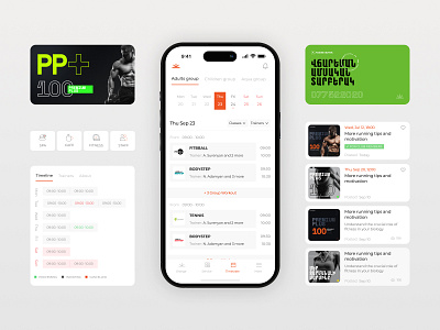 Orange Fitness - Fitness Tracking App app card design fitness fitness app gym gym app mobile mobile app schedule timetable ui ux workout