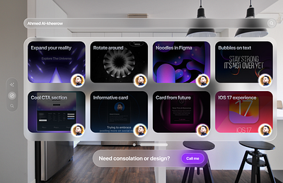 Apple Vision pro style - Spatial UI design figma graphic design interactive ui ux