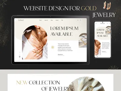 Luxury Gold Jewelry E-commerce black branding design figma gold graphic design jewelry logo minimalism online store saas style ui ux
