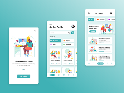 Educational App Design(Illustrations) app design illustration ui uidesign userexperience ux uxui