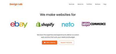 Design Lab design e commerce landing page solution ui web design