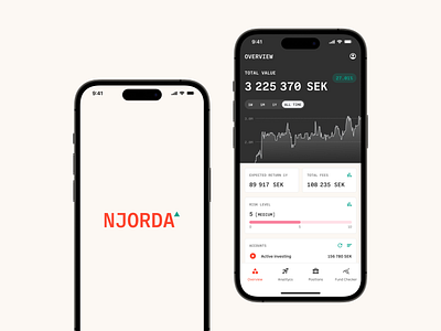 Njorda — Personal Finance Mobile App analitycs app branding charts design figma finance fintech interface mobile app money savings ui uiux ux