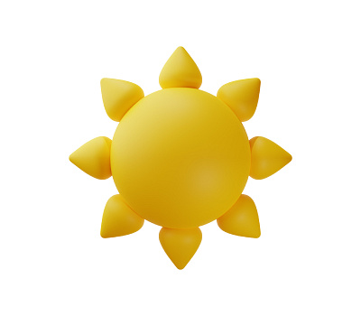 3d sun 3d blender cartoon cute icon plastic render sticker summer sun weather