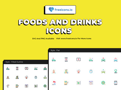 Foods and Drinks Icons branding design free icons icon illustration logo logo design ui vector vector logo web